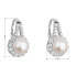 Sparkling silver dangle earrings with pearl 21047.1