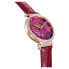 Swarovski Damen Armbanduhr Passage Moon Phase Uhr Schweizer Produktion, Mond, Lederarmband, Rot, Roségoldfarbenes Finish 5613323