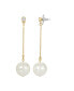 ფოტო #1 პროდუქტის Gold-Tone Linear Imitation Pearl Drop Earrings