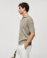 Men's Marbled Cotton Knit Polo Shirt