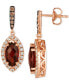 Pomegranate Garnet (2-7/8 ct. t.w.) & Diamond (1/2 ct. t.w.) Halo Drop Earrings in 14k Rose Gold