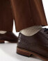 Фото #6 товара ASOS DESIGN brogue shoes in brown leather with natural sole and colour details