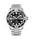 Men's Aquadiver Silver-tone Stainless Steel , Black Dial , 45mm Round Watch