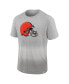 Фото #3 товара Men's Heathered Gray, Gray Cleveland Browns Team Ombre T-shirt