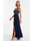 Фото #3 товара Plus Size Chiffon Embellished Wrap Split Evening Dress