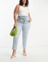 Женские джинсы New Look Plus New Look Curve Jeans in Mittelblau mit Paperbag-Bund Голубой, 46 - фото #4