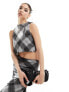 Фото #1 товара ASOS DESIGN co-ord mesh tank in check print