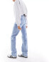 Фото #8 товара Pieces Tall Bella high waisted straight leg jeans in light blue