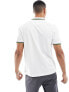 Farah alvin tipped polo in white