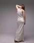 Фото #4 товара Topshop premium high neck maxi dress with side splits in cream