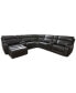 Фото #1 товара Hutchenson 132.5" 7-Pc. Zero Gravity Leather Sectional with 3 Power Recliners, Chaise and 2 Consoles, Created for Macy's