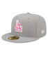 Фото #1 товара Men's Gray Los Angeles Dodgers 2022 Mother's Day On-Field 59Fifty Fitted Hat