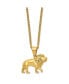 Фото #2 товара Chisel polished Yellow IP-plated Lion Pendant on a Curb Chain Necklace