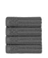 Фото #1 товара Soho Checkered Border Cotton 4 Piece Cotton Hand Towel Set, 28" x 16"