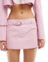 Bershka belted skort co-ord in pink