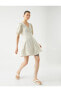 Фото #1 товара Платье женское Koton Viskon Mini с дудочками и V-образным вырезом