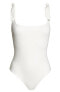 Free People 159296 Women's Tie Shoulder Flirty White Bodysuit Size Medium