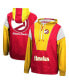 Фото #4 товара Men's Red, Yellow Atlanta Hawks Hardwood Classics Highlight Reel Windbreaker Half-Zip Hoodie Jacket