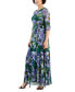 Фото #3 товара Women's 3/4-Sleeve Floral-Print Maxi Dress
