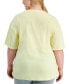 ფოტო #2 პროდუქტის Trendy Plus Size Sunshine Graphic Print Boyfriend T-Shirt