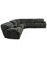 Фото #3 товара Sebaston 6-Pc. Fabric Sectional with 2 Power Motion Recliners and 1 USB Console, Created for Macy's