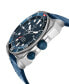 Фото #2 товара Men's XO Submarine Swiss Automatic Navy Leather Watch 44mm