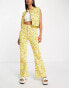 Фото #2 товара Neon Rose high waist flare jeans in 70s floral denim co-ord