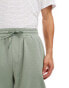 Фото #4 товара Threadbare shorts with elasticated waist in sage green textured stripe