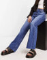 Фото #10 товара Mango mid rise wide leg jeans in mid blue