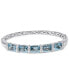 Blue Topaz (14 ct. t.w.) & Diamond (1/8 ct. t.w.) Bangle Bracelet in Sterling Silver