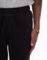 Topman tapered trousers with elasticated waistband in black