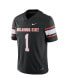 Men's #1 Black Oklahoma State Cowboys Game Jersey