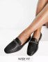 ASOS DESIGN Wide Fit Mingle chain loafers in black