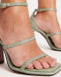 ASOS DESIGN Wide Fit Nonda block heeled sandals in sage green