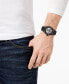 ფოტო #3 პროდუქტის Men's Black Alligator Embossed Genuine Leather Strap Watch 42mm