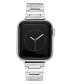 Фото #1 товара Women's Silver-Tone Alloy Grooved Crystal Bracelet Compatible with 42/44/45/Ultra/Ultra 2 Apple Watch