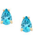 ფოტო #5 პროდუქტის Blue Topaz Pear Stud Earrings (1 ct. t.w.) in 14k Gold