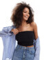 Фото #1 товара Brave Soul cropped bandeau top in black