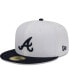 ფოტო #3 პროდუქტის Men's White, Navy Atlanta Braves Optic 59FIFTY Fitted Hat