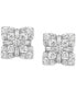 ფოტო #4 პროდუქტის Diamond Round & Baguette Cluster Stud Earrings (1 ct. t.w.) in 10k White Gold
