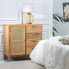Фото #7 товара Мебель для прихожей BB Home Hall Table with Drawers HONEY 80 x 40 x 82 см Натуральное дерево Ротанг