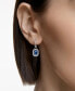 Rhodium-Plated Crystal Octagon Charm Drop Earrings