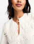 Whistles collar detail broderie blouse in white