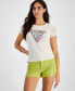 ფოტო #1 პროდუქტის Women's Embellished Logo Print Crewneck T-Shirt