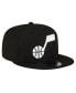 Фото #3 товара Men's Utah Jazz Black and White 9FIFTY Snapback Hat