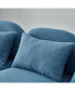 Lazy Sofa Loveseat Teddy Fabric Blue