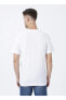 Yuvarlak Yaka Düz Beyaz - Lacivert Erkek T-Shirt 77313602 FSK Cat Tee