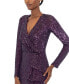 Фото #4 товара Women's Sequin Long-Sleeve Side-Slit Dress
