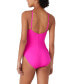 ფოტო #1 პროდუქტის Women's High-Neck Rosette One-Piece Swimsuit