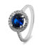 Luxury silver ring with blue zircon RI031W